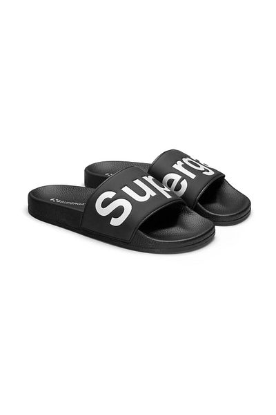 Superga 1908 Modell Polysoft Unisex Schwarz-Weiß Slides Hausschuhe