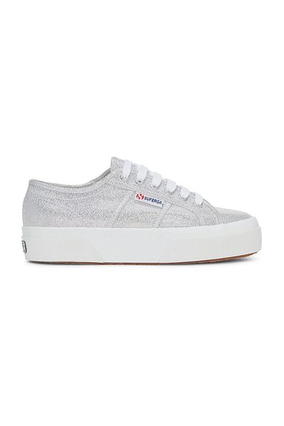 Superga 2740 Model Lame Platform – Dámské stříbrnošedé tenisky