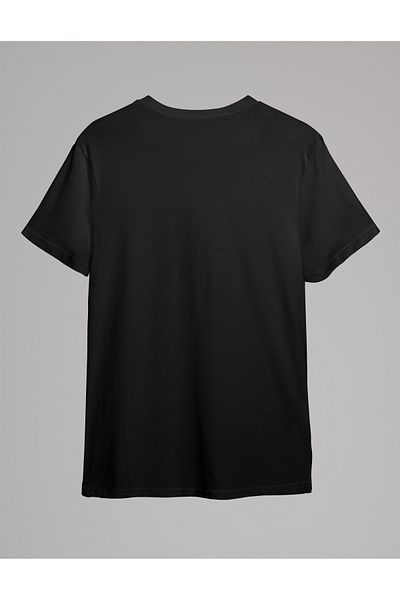 Trendyol Collection Planet Printed Black T-shirt - Regular Fit TMNSS24TS00242