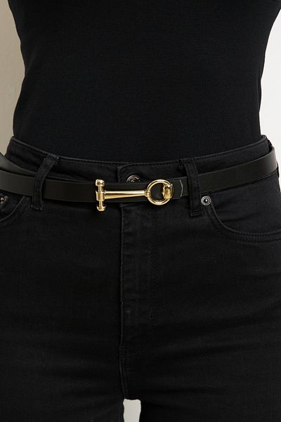 Cool & Sexy Women's Black Belt BE700 - Buckle and Stylish