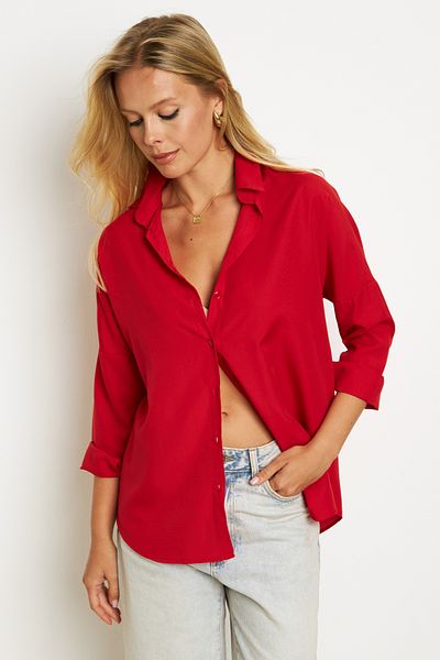 Cool & Sexy Red Basic Women's Shirt - K1251