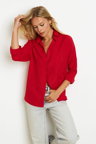 Cool & Sexy Red Basic Women's Shirt - K1251