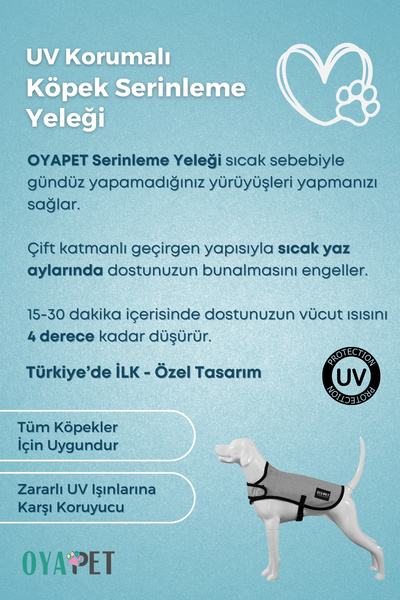 oyapet Uv Korumalı Köpek Serinleme Yeleği Ayarlanabilir Çift Katmanlı Özel Kumaş Serinletici Mont Yelek