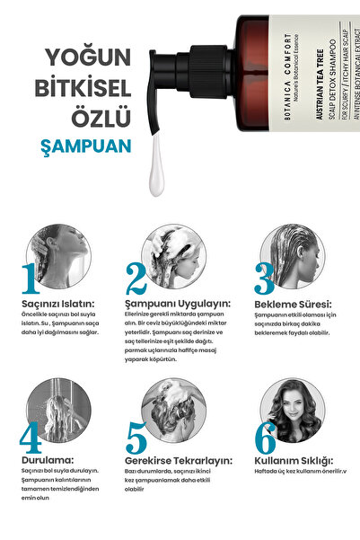 BOTANICA COMFORT Kepek Karşıtı ve Yağlanma Anti Dandruff Çay Ağacı ve Nar Kabuğu Özlü Şampuan 400 ML
