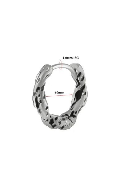 Jaida Moda Unisex Gray Gothic Steel Hoop - Twisted Point Earrings