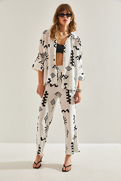 Bianco Lucci Etnikai mintás női Palazzo nadrág szett -60251130