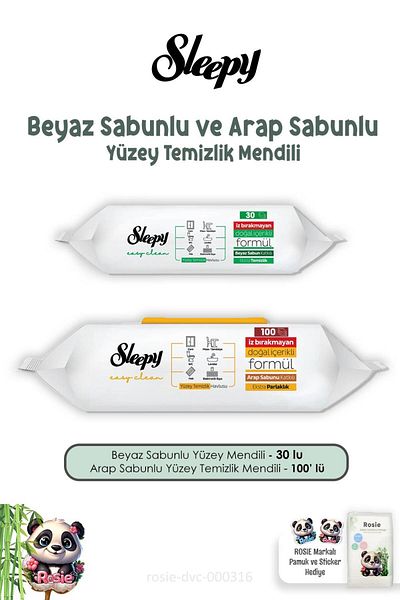 Sleepy 30pcs White Soap Surface Cleaning Towels, 100pcs Arabian Soap Cleaning Agent - ROSIE