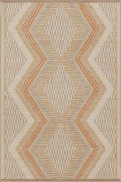 Rugs Modern Halı Orange Cross Geometric Colored Woven Base Carpet Miravip8110