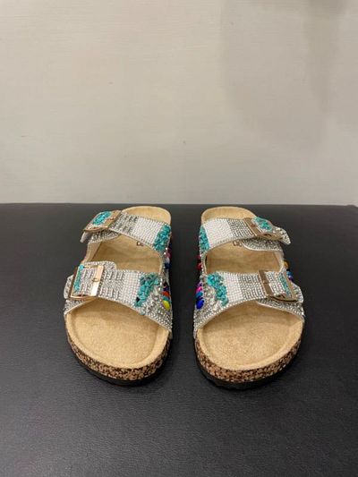 Guja Double Buckle Stoned Women's Cork Slippers