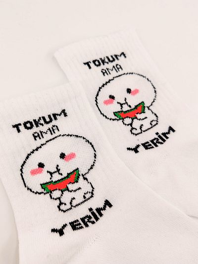 Shuttle Park Unisex Comics Fashion - My Tokum But My Floor Written College Socks