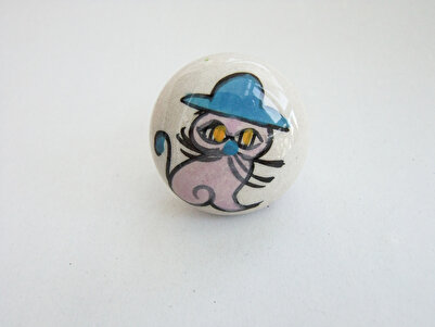 Lilys غطاء فلين مناسب لزجاجة زيت الزيتون بنمط القطة الوردية برأس سيراميك (28 ...