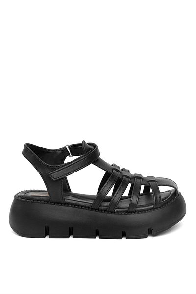 Minican Boy's Black Flat Sandals - J F 210 Filet