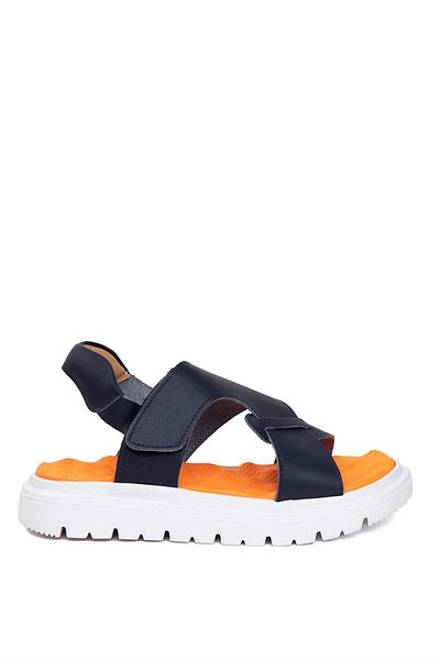 Minican Boys' Sandals - S F 2281C Filet, Genuine Leather, Navy Blue