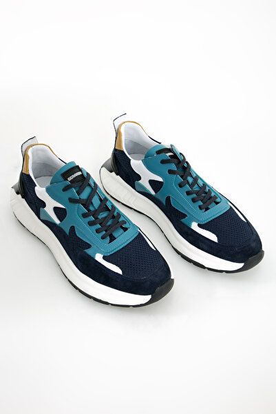 GERARDO AYAKKABI Чоловічі темно-сині кросівки з натуральної шкіри