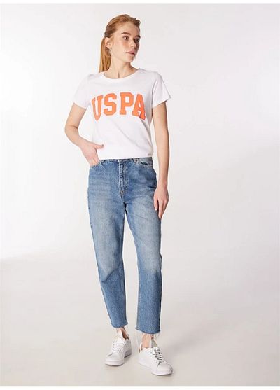 U.S. Polo Assn. Η.Π.Α. Polo Assn. Γυναικείο T-Shirt White Crew Neck - GEAN24 DMLS