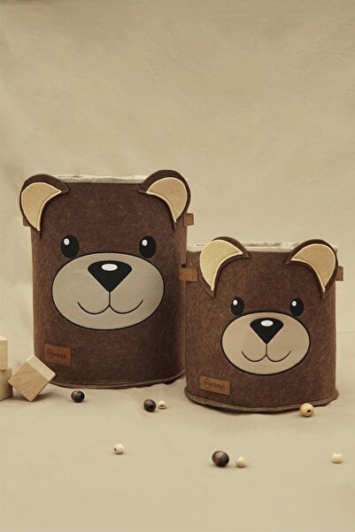 mordesign مجموعة مكونة من قطعتين من سلسلة موربير - صندوق تخزين للأطفال ومنظم ملابس/ألعاب داخل الخزانة، سلة متسخة