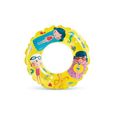 Intex Transparent Patterned Children's Swimming Ring Yellow 61cm (59242)