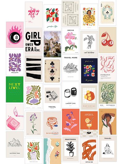 Postifull Σετ αφίσας Collage - 35 τεμάχια χωρίς πλαίσιο 10*15cm - με αυτοκόλλητο δώρο