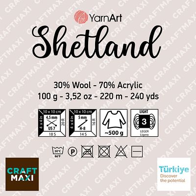 Yarnart Shetland - Πλεκτό Νήμα Χειροποίητο Λευκό-501
