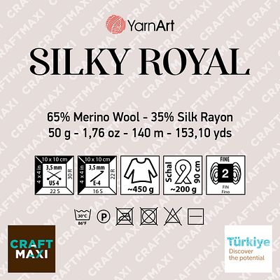 Yarnart Silky Royal - Πλεκτό Νήμα Χεριών Λευκό-447
