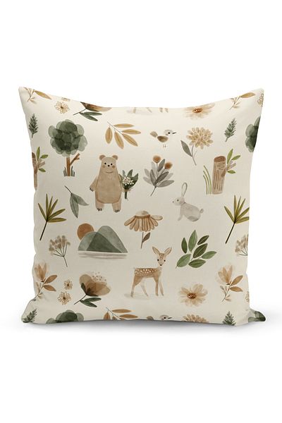 Bertille Home Double Sided Digital Printed Throw Pillow Cover for Child Baby - Kids Children Pillow Cover