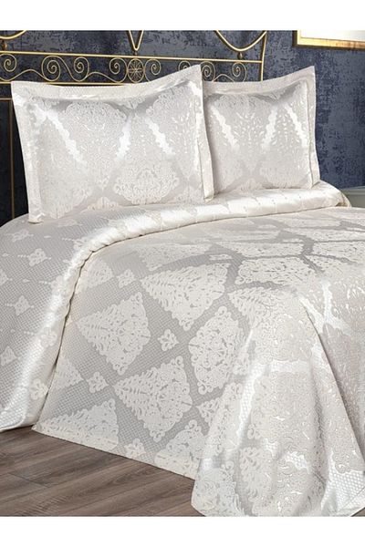 Solinas Collection Classy Cream Double Panel Chenille Pique Bedspread