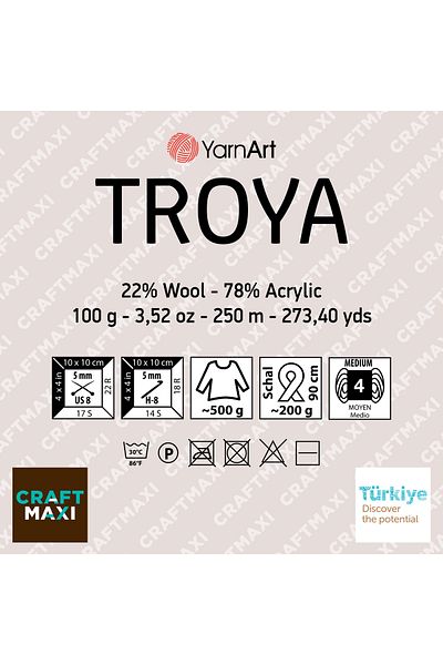 Yarnart TROYA - ΜΠΡΟΥΛΙ ΧΕΙΡΟΠΟΙΗΤΟ ΠΛΕΚΤΟ ΣΚΟΡΔΟ EBRULI-2117