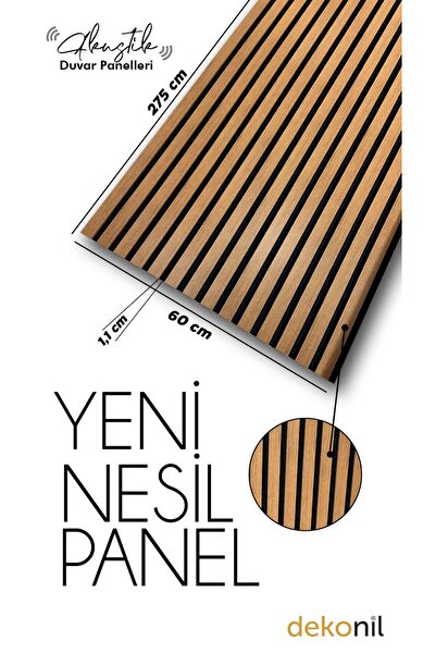 Dekonil Yeni Nesil Akustik Duvar Paneli 60cm*275cm (1 Adet)