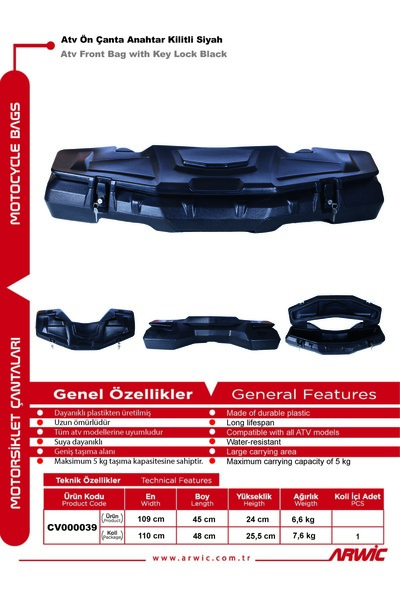 arwich ARWİC ATV ÇANTASI ÖN
