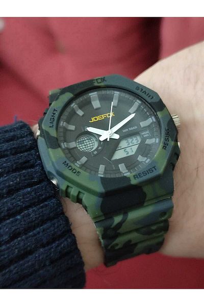 Joefox Men's Wristwatch Digital Analog Silicone Cord 1851