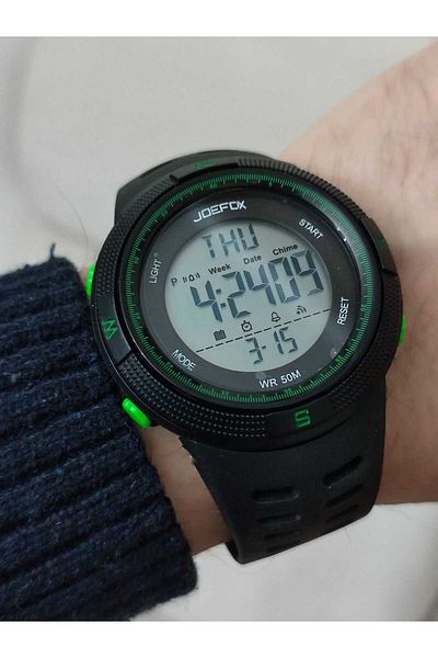 Joefox Men's Wristwatch Digital Silicone Cord Black 1848