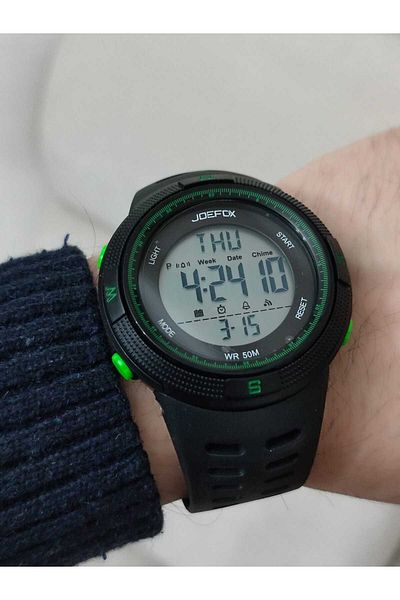 Joefox Men's Wristwatch Digital Silicone Cord Black 1848