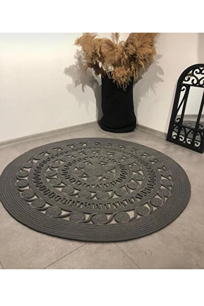 bestiva hasır jüt halı el örgüsü halı kilim yıkanabilir çift taraflı yuvarlak