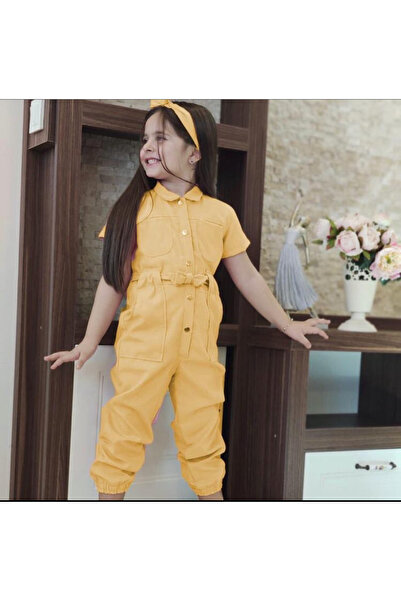 MiNİKLERSTORE Kız çocuk sarı tulum