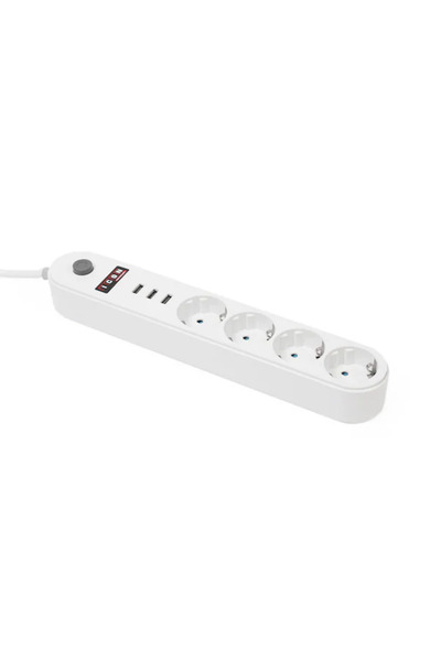 L'eDoren Icon BM9201 Akım Korumalı 3 Usb Girişli Çoklu Grup Priz 4'lü