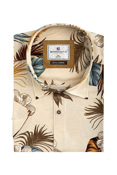 marufshop Ανδρικό πουκάμισο Viscon Plus Size - 118-191 κιλά, κοντό μανίκι, χωρίς τσέπη