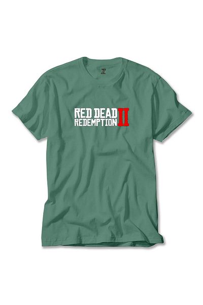 Z zepplin Red Dead Redemption 2 Text Green T-Shirt