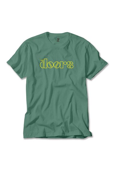 Z zepplin Κίτρινο πράσινο μπλουζάκι με λογότυπο The Doors