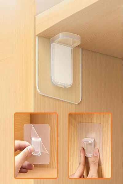 Sevram Collection 8Pcs Self Adhesive Cabinet Interior Shelf Maker Corner Attachment Shelf Holder Support Shelving Clip