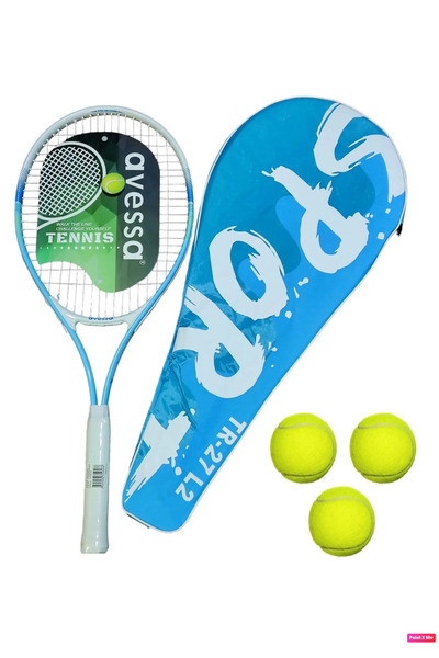 AVESSA TR-27 Tenis Raket Set Her Yaş İçin Uygun Mavi 260 gr + 3 Tenis Topu