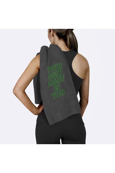 The Lucid Lab Your Only Limit Is You / Gray Green Sports Towel