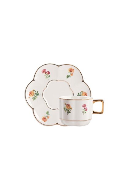 ACAR VIVIAN PEMBE ÇİÇEKLİ TEK KİŞİLİK TÜRK KAHVESİ FİNCANI