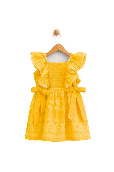 DIDuStore Rochie Eleganta Cu Bandita Ornamentala Si Detaliu Volant Pentru Fata
