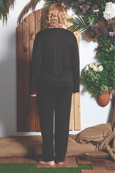 Lukitus Large Size Battal Bamboo Women's Pajama Set