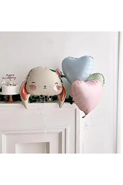 BKMC PARTY Cute Floral Rabbit - Heart Balloon Bundle Balloon Set 4 Pieces