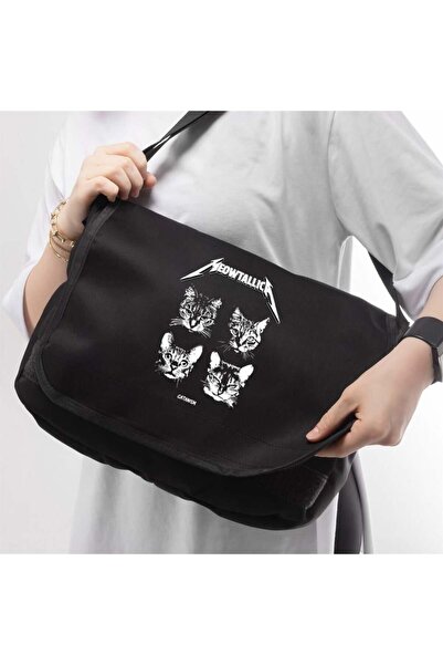 Toum Geantă de mesager Drop Hobby imprimată Meow'tallica