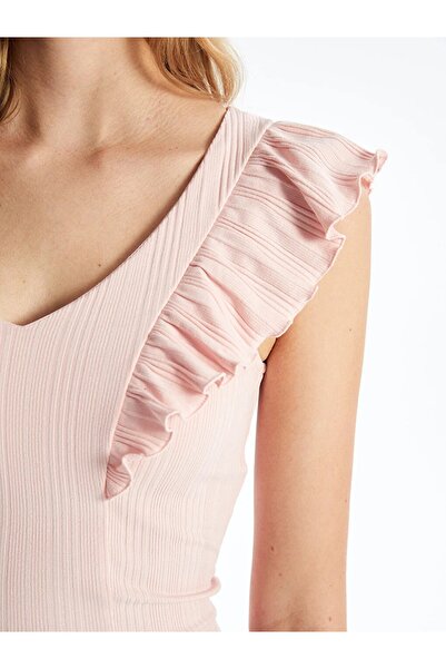 LC Waikiki Γυναικείο μπλουζάκι με κοντό μανίκι LCW Vision V-Neck