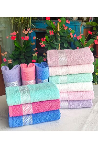 A.Z.H. (12-комплектний повний набір) Annem Çeyizlik 40x80 см. З кучерявим плетінням, новий тренд, рушник для рук та обличчя