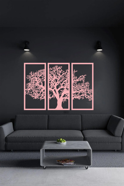 NED MDF LAZER DEKARASYON 3 LÜ AĞAÇ DESEN MODEL Ahşap Tablo Mdf Lazer Kesim 3m...