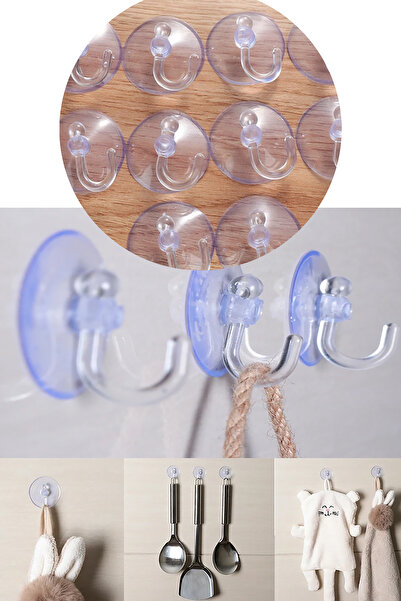 TechnoStation 100'lü Paket Kancalı Cam Vantuzu Askılık 100 Adet Pratik Askı P...